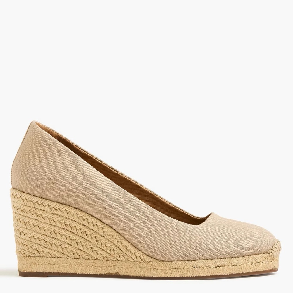 J.Crew Factory canvas espadrille wedges in flax Size 9